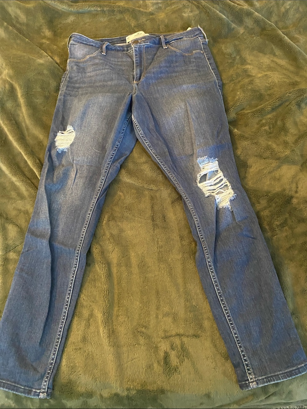 Hollister Ripped Dark Blue Skinny Jeans